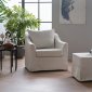 Barlow Swivel Accent Chair & Ottoman in Cream Fabric by Bellona