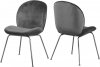 Paris Dining Chair 786 Set of 4 Grey Velvet Fabric by Meridian