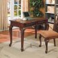 Deep Cherry Home Office Desk With Four Wooden Legs