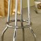 White Top & Chrome Base Modern 3Pc Bar Set w/Optional Stools