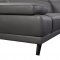 Mercer Sectional Sofa - Slate Gray Leather by Beverly Hills