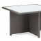 Black&White Modern Outdoor Dinette Set w/Frosted Glass Top Table