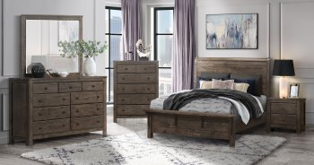 Peter Bedroom Set 5Pc in Gray Oak by Global w/Options [GFBS-Peter Gray Oak]