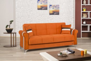 Metro Life Sofa Bed in Orange Fabric by Casamode [CMSB-Metro Life Orange]