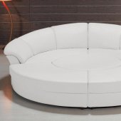 2276 Circle Sectional Sofa in White Bonded Leather by VIG