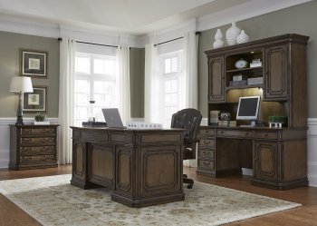 Amelia Jr Executive Desk 487-HOJ in Antique Toffee byLiberty [LFOD-487-HOJ-Amelia Jr]