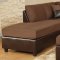 Chocolate Fabric Modern Two-Tone Sectional Sofa w/Bycast Base