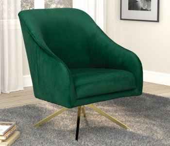 905471 Set of 2 Accent Chairs in Green Velvet by Coaster [CRCC-905471]