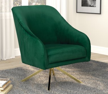 905471 Set of 2 Accent Chairs in Green Velvet by Coaster