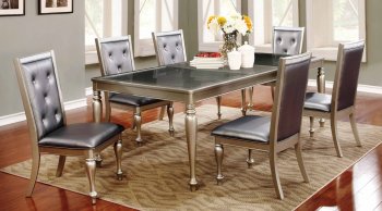 D4183 Dining Table in Silver Tone w/Optional Side Chairs [EGDS-D4183]