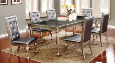 D4183 Dining Table in Silver Tone w/Optional Side Chairs