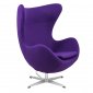 Egg Lounge Chair EG35PRWC in Purple Wool by LeisureMod