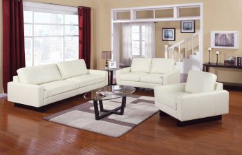 504301 Ava Sofa in Cream Bonded Leather by Coaster w/Options [CRS-504301 Ava]