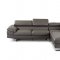 Violetta Sectional Sofa in Grey Full Leather by VIG