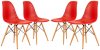 Dover Set of 4 Dining Chairs EP19R in Red by LeisureMod