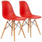 Dover Set of 4 Dining Chairs EP19R in Red by LeisureMod