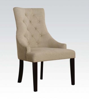 Drogo Accent Chair Set of 2 in Cream Fabric by Acme [AMCC-59194 Drogo]