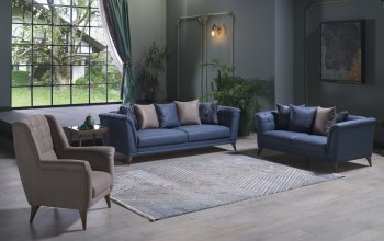 Selegno Melson Navy Sofa Bed in Fabric by Istikbal w/Options [IKSB-Selegno Melson Navy]