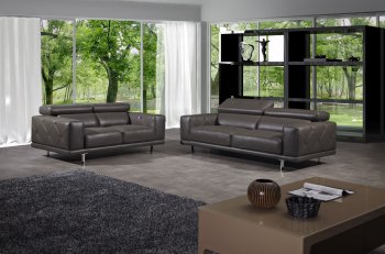 S116 Sofa in Gray Leather by Beverly Hills w/Options [BHS-S116 Gray]