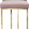 Heidi Counter Stool 777 Set of 2 Pink Velvet Fabric by Meridian