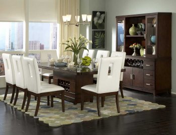 1410-92 Elmhurst Dining Table in Cherry by Homelegance w/Options [HEDS-1410-92 S2 Elmhurst]