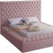 Bliss Bed in Pink Velvet Fabric by Meridian w/Options