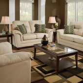 Stone Fabric Modern Casual Sofa & Loveseat Set w/Options