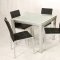 Frosted Glass Extendable Top Modern 5Pc Dining Set