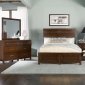 Coffee Bean Finish Transitional Style Bed w/Optional Case Goods