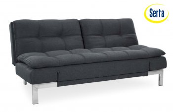 Umber Microfiber Modern Convertible Sofa Bed w/Steel Legs [LSSB-Boca]