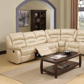 9243 Reclining Sectional Sofa in Cream Bonded Leather w/Options