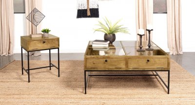 Stephie Coffee Table 704698 Honey Brown by Coaster w/Options