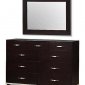 Rich Cappuccino Finish Contemporary Nine-Drawer Dresser