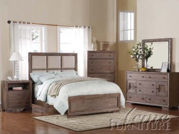 Distressed Ash Finish Transitional Equinox Bedroom By Acme [AMBS-20180 Equinox]