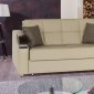 Caprio Loveseat Bed in Beige Bonded Leather w/Optional Chair Bed