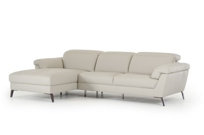 Edelweiss Sectional Sofa 018 in Light Grey Eco-Leather by VIG