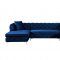 Gail Sectional Sofa 664 in Navy Velvet Fabric by Meridian