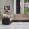 Luna Fulya L. Brown L-Shape Reversible Sectional Sofa by Bellona