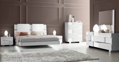 Status Caprice White Bedroom by ESF w/Options