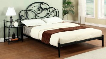 Matt Black Metal Modern Bedroom w/Optional Night Stands [CYBS-6468]