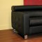 Black Leather Sectional Sofa with Tufted Sides