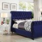 Dakota Bed in Navy Velvet Fabric by Meridian w/Options