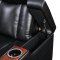 U9673 Motion Sofa in Black Bonded Leather by Global w/Options