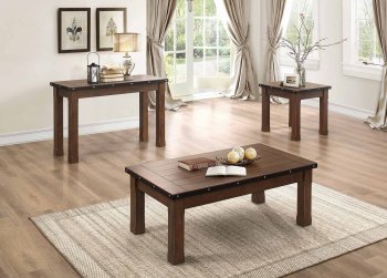 Schleiger 5400 Coffee Table 3Pc Set in Brown by Homelegance [HECT-5400 Schleiger]