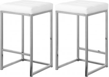 Nicola Counter Stool 905 Set of 2 White Faux Leather by Meridian [MRBA-905 Nicola White]