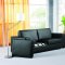 Black Leather Modern Convertible Sofa Bed w/Mattress