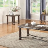 703548 Coffee Table 3Pc Set in Sandblasted Brown by Coaster