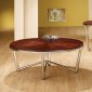 701798 3Pc Coffee Table Set by Coaster w/Brushed Nickel Base