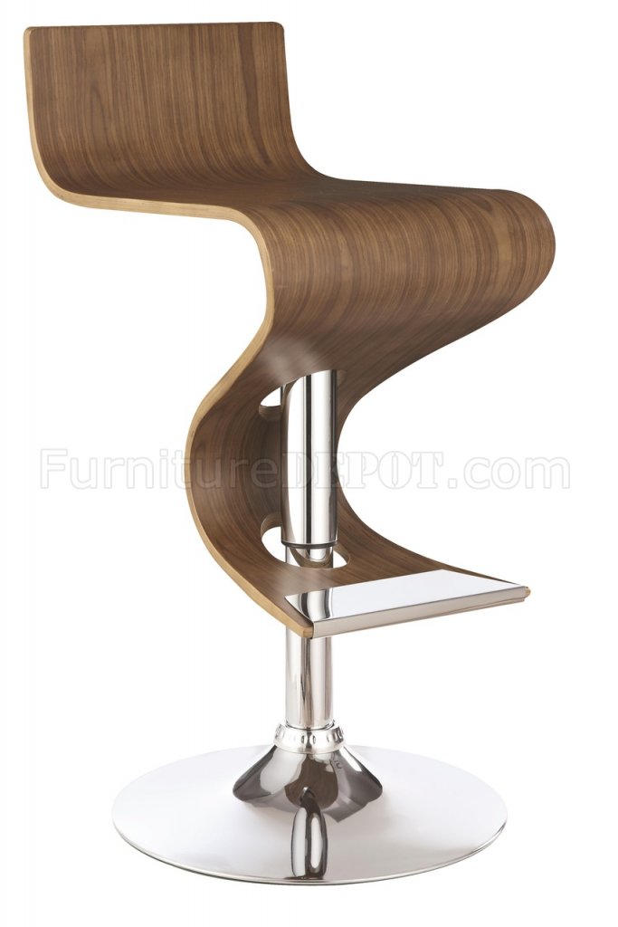 100396 Adjustable Bar Stool Set of 2 in Walnut by Coaster - Click Image to Close