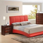 8272-R Linda-M Bedroom w/Red Bed & Optional Merlot Casegoods